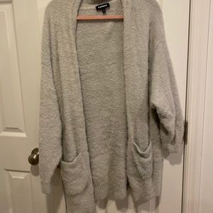 Express oversized gray fuzzy sweater size m